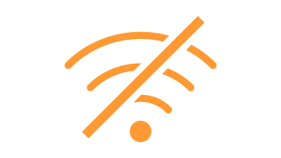 WiFi 訊號強度及穿越對角線的橘色圖示