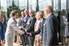 The Princess Royal arrives at the Renishaw Innovation Centre and introduced to Sir David McMurtry