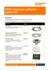 Application note:  XR20 rotary axis calibrator spares list